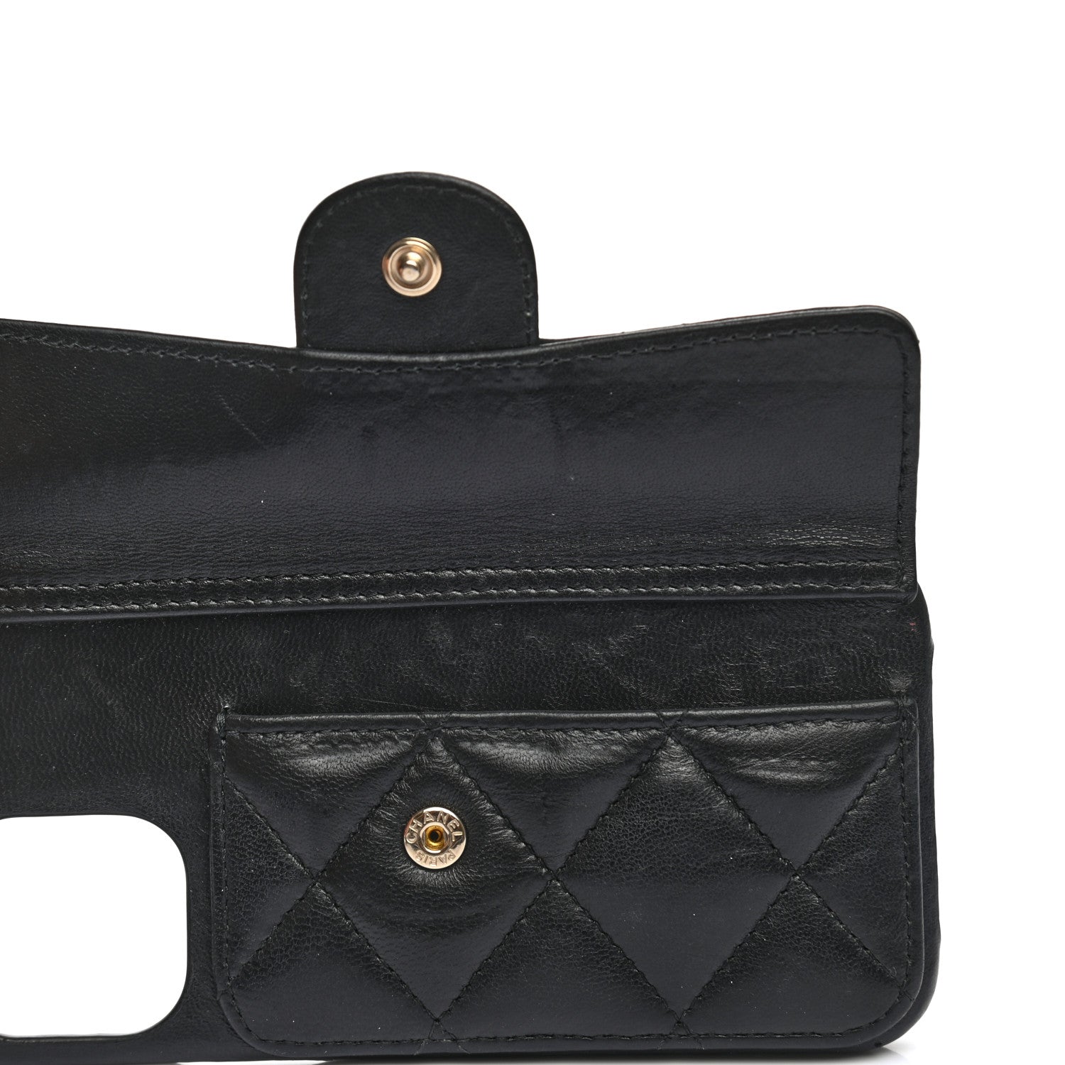 Chanel Lambskin Quilted iPhone XII Pro Holder With Chain Black 8 of 8