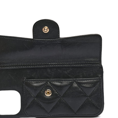 Chanel Lambskin Quilted iPhone XII Pro Holder With Chain Black 8 of 8