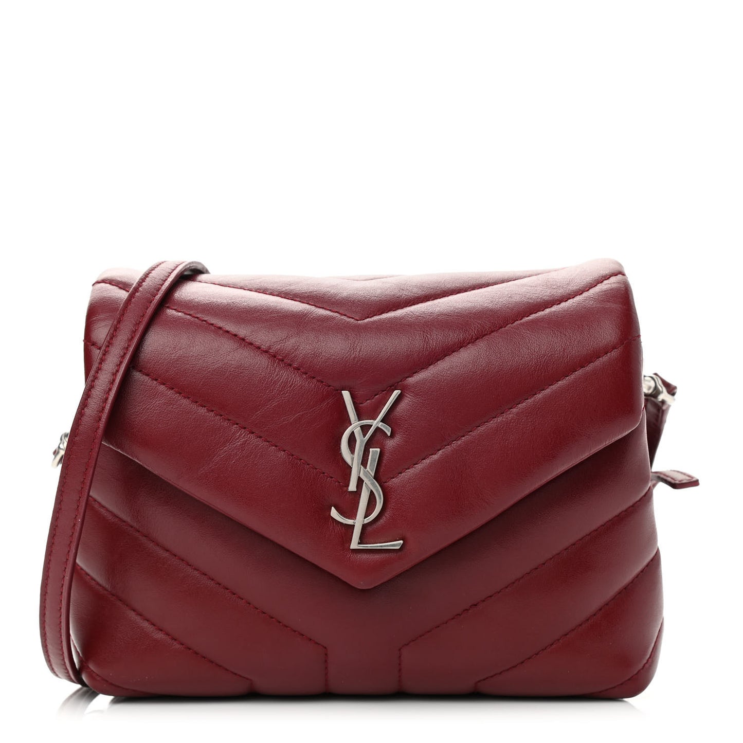 Calfskin Y Quilted Monogram Toy Loulou Crossbody Bag Rouge