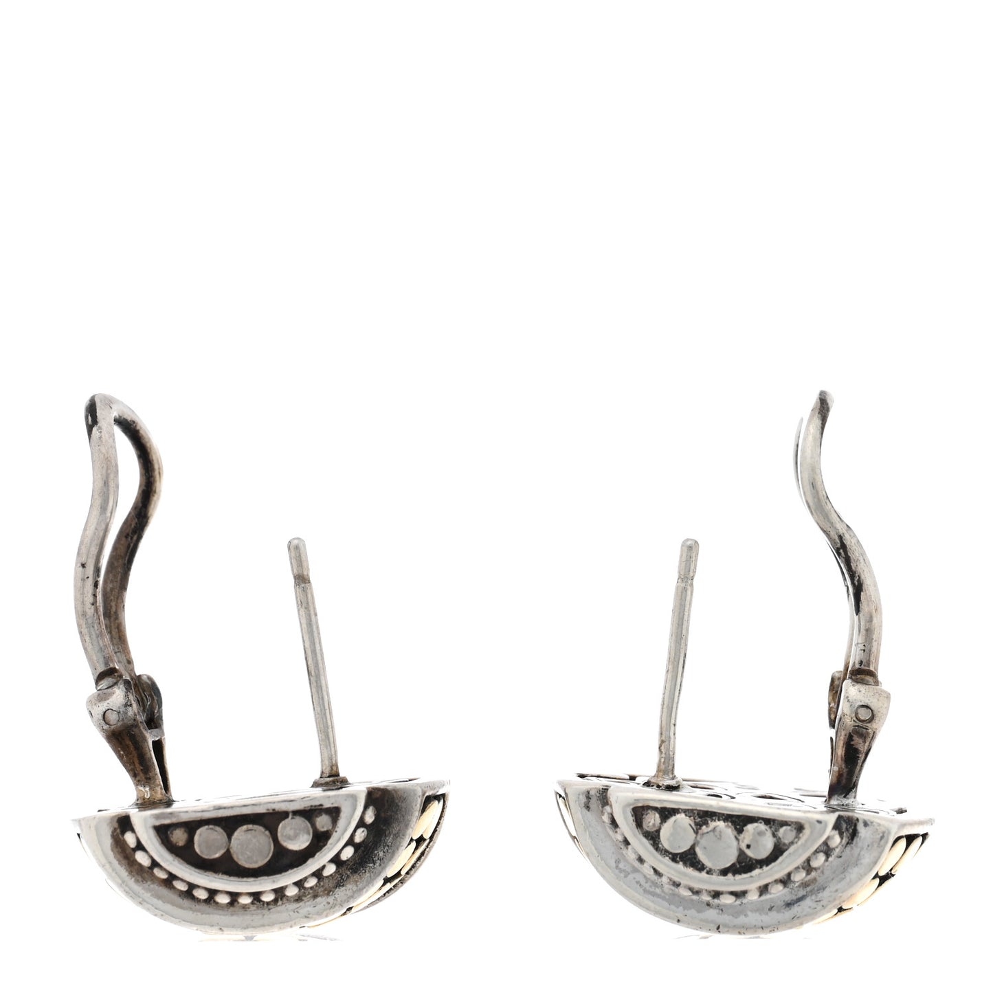 Sterling Silver 18K Yellow Gold Dot Drop Earrings