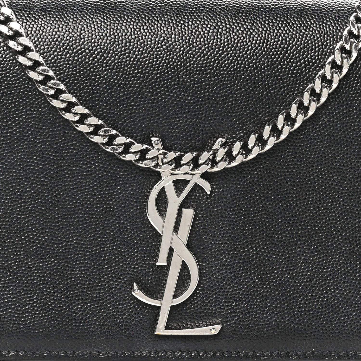 Saint Laurent Grain De Poudre Medium Classic Monogram Kate Satchel Black 8 of 10