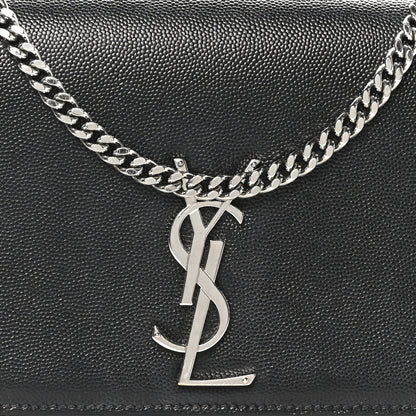 Saint Laurent Grain De Poudre Medium Classic Monogram Kate Satchel Black 8 of 10
