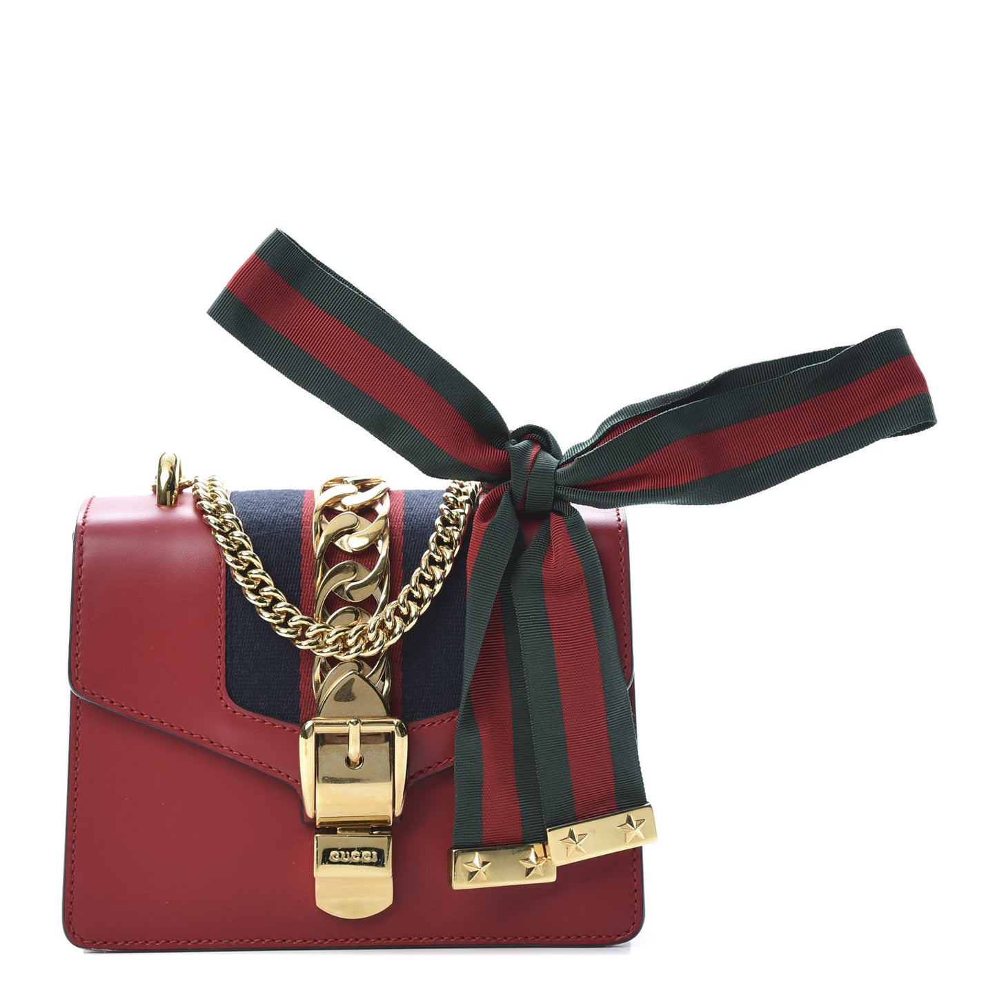 Calfskin Mini Sylvie Chain Shoulder Bag Hibiscus Red