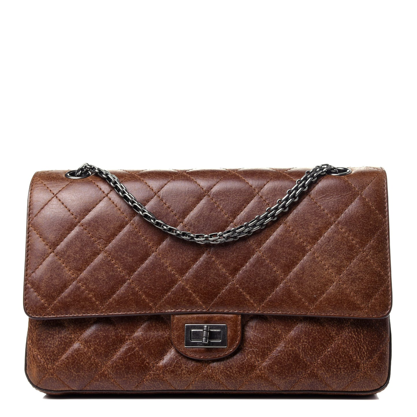 Aged Calfskin Quilted 2.55 Reissue 226 Flap Light Brown