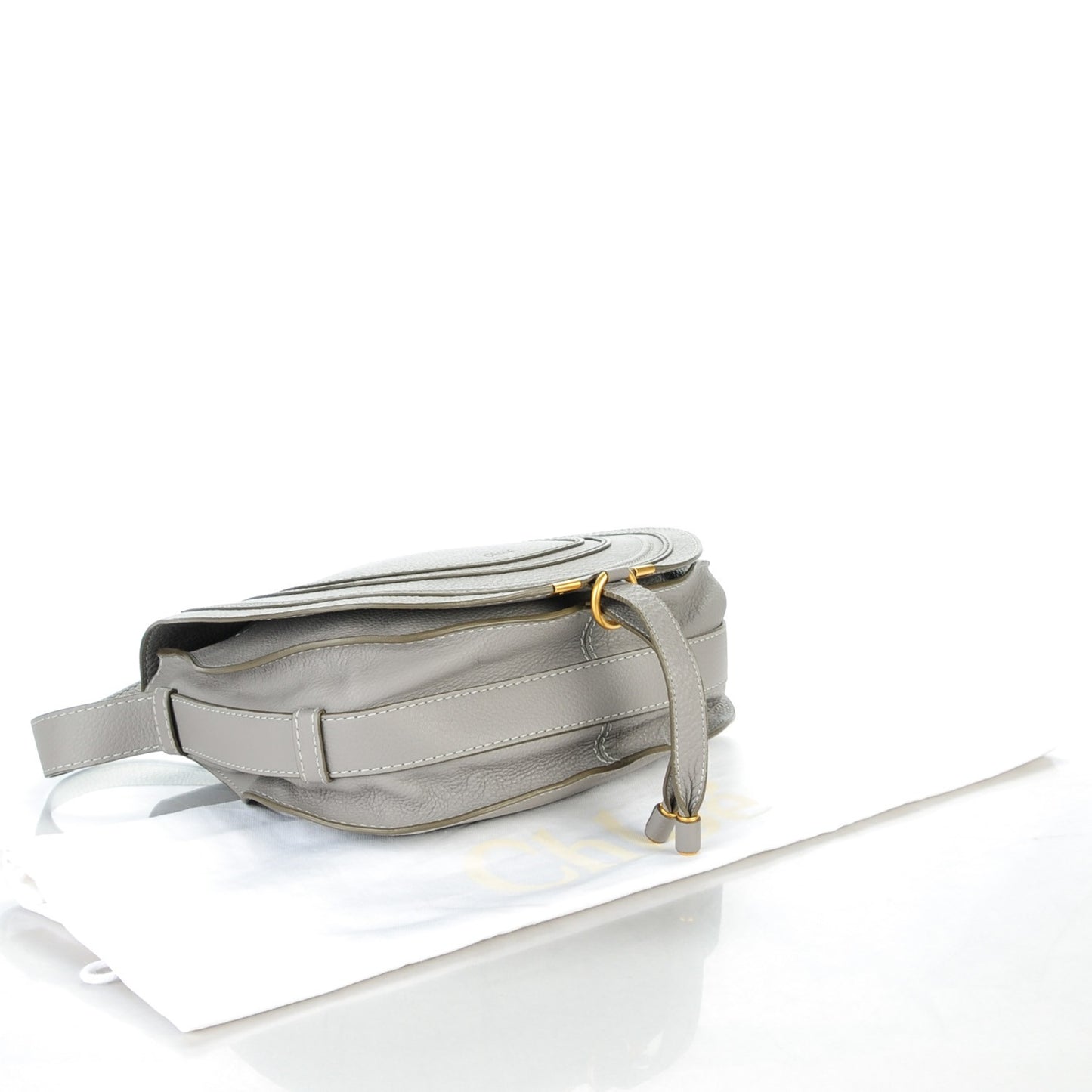 Calfskin Medium Marcie Round Crossbody Bag Cashmere Grey