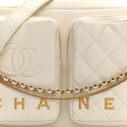 Chanel Calfskin Quilted Large Camera Case White 8 of 11