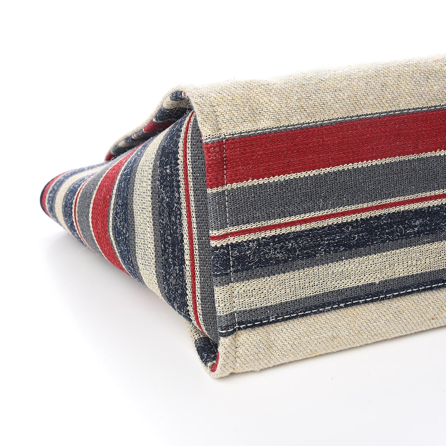 Striped Canvas Medium Deauville Tote Beige