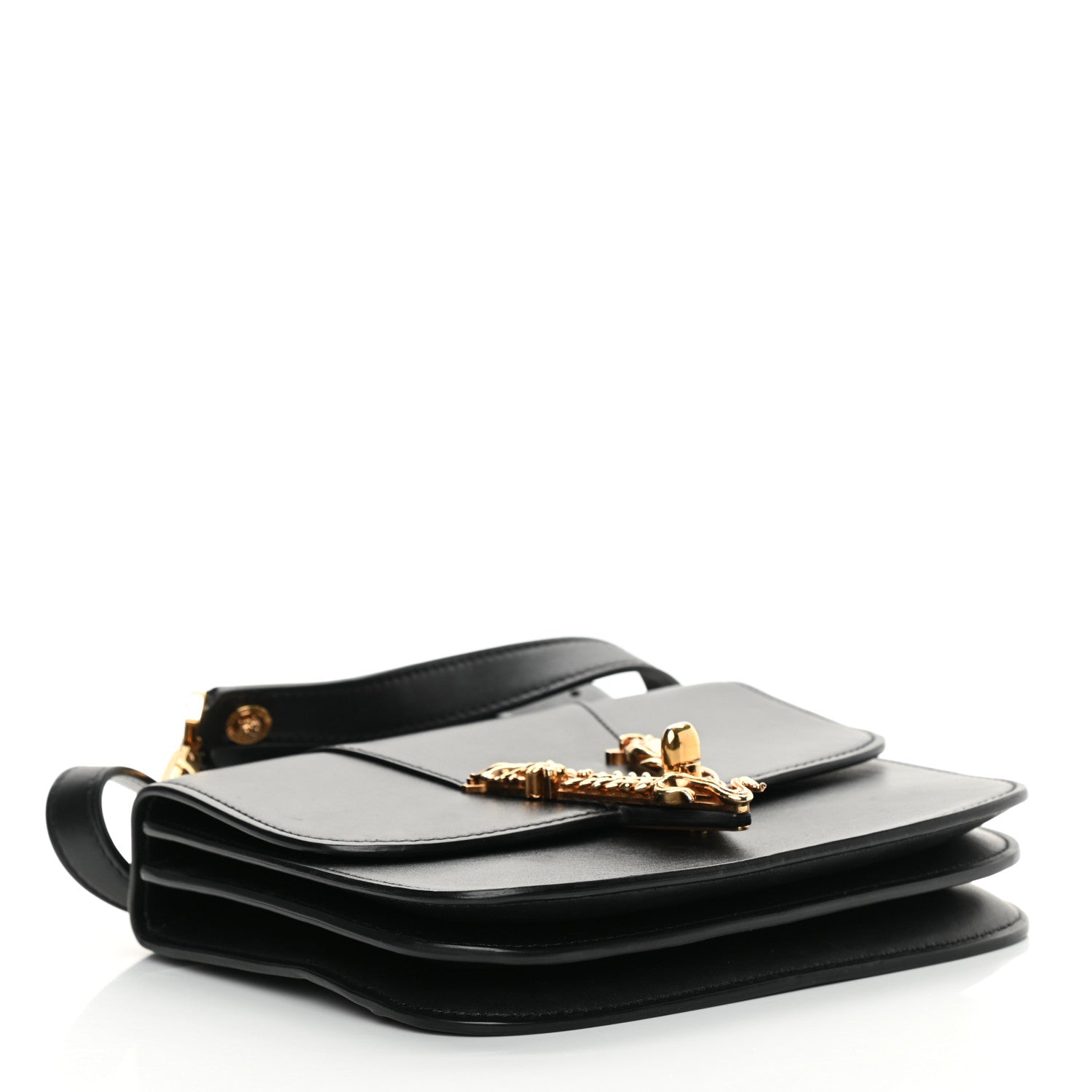 Versace Vitello Barocco Virtus Small Top Handle Shoulder Bag Black 3 of 18