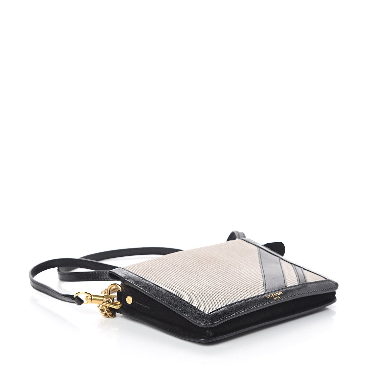 Givenchy Suede Calfskin Canvas GV Cross Shoulder Bag Black 3 of 9