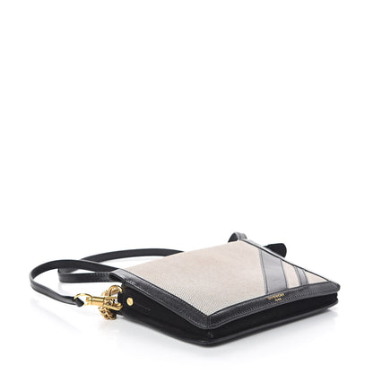 Givenchy Suede Calfskin Canvas GV Cross Shoulder Bag Black 3 of 9