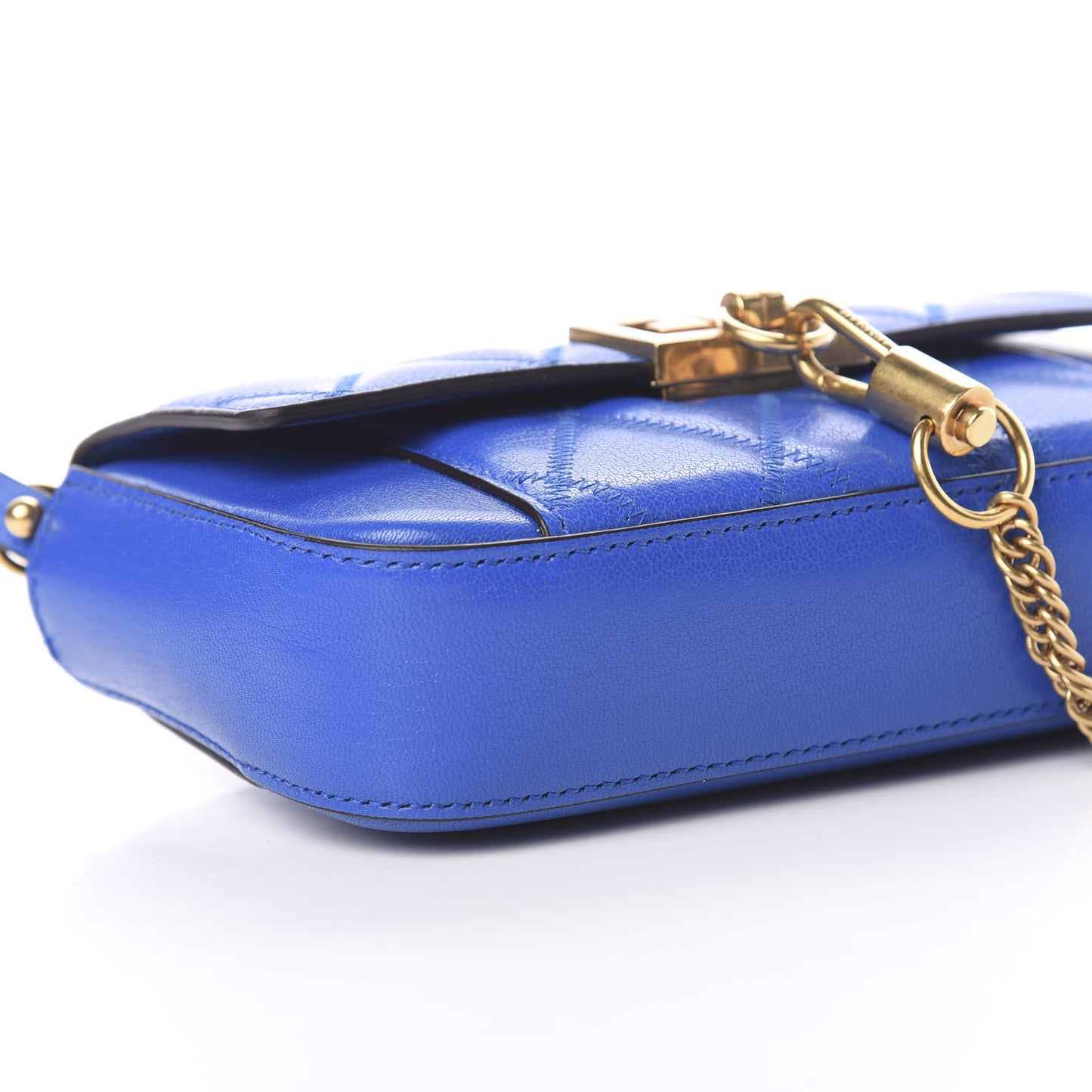 Goatskin Quilted GV3 Mini Pocket Convertible Bag Blue