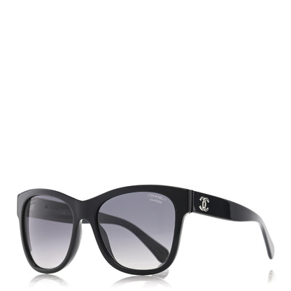 Chanel Acetate Polarized Square CC Sunglasses 5380 Black 1 of 9