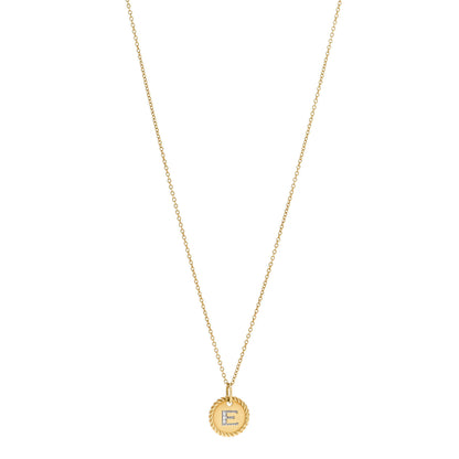 David Yurman DAVID YURMAN 18K Yellow Gold Diamond Initial E Charm Necklace 1 of 5