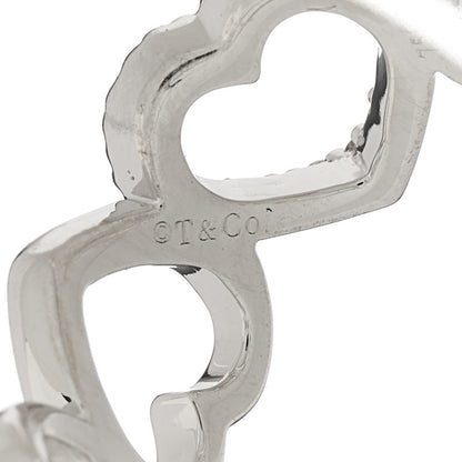 Tiffany 18K White Gold Diamond Hearts Eternity Band Ring 52 6 4 of 4