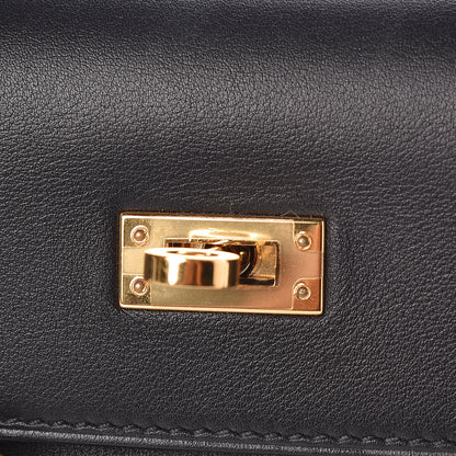 Hermes Swift Kelly Pochette Clutch Black 24 of 28