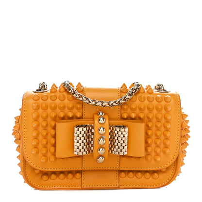 Christian Louboutin Calfskin Spiked Sweety Charity Crossbody Bag Yellow 1 of 11