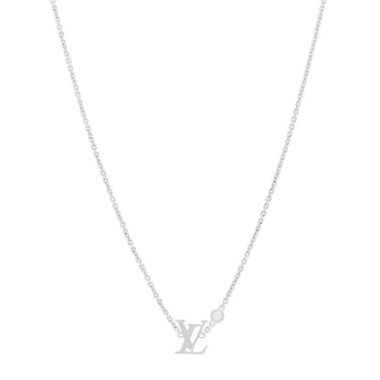 Louis Vuitton 18K White Gold Diamond Idylle Blossom LV Pendant Necklace 1 of 5