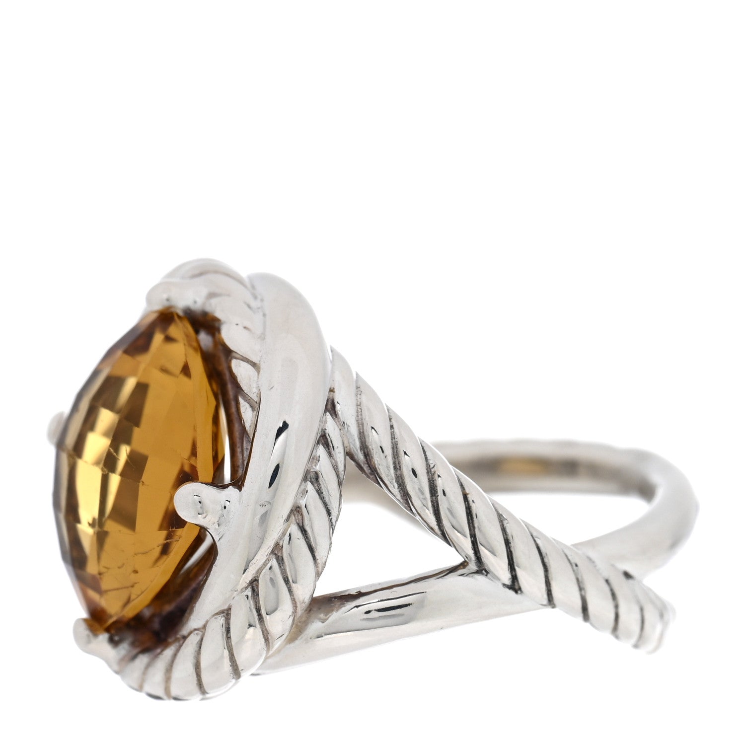 David Yurman Sterling Silver Citrine 11mm Infinity Ring 52 6 3 of 5
