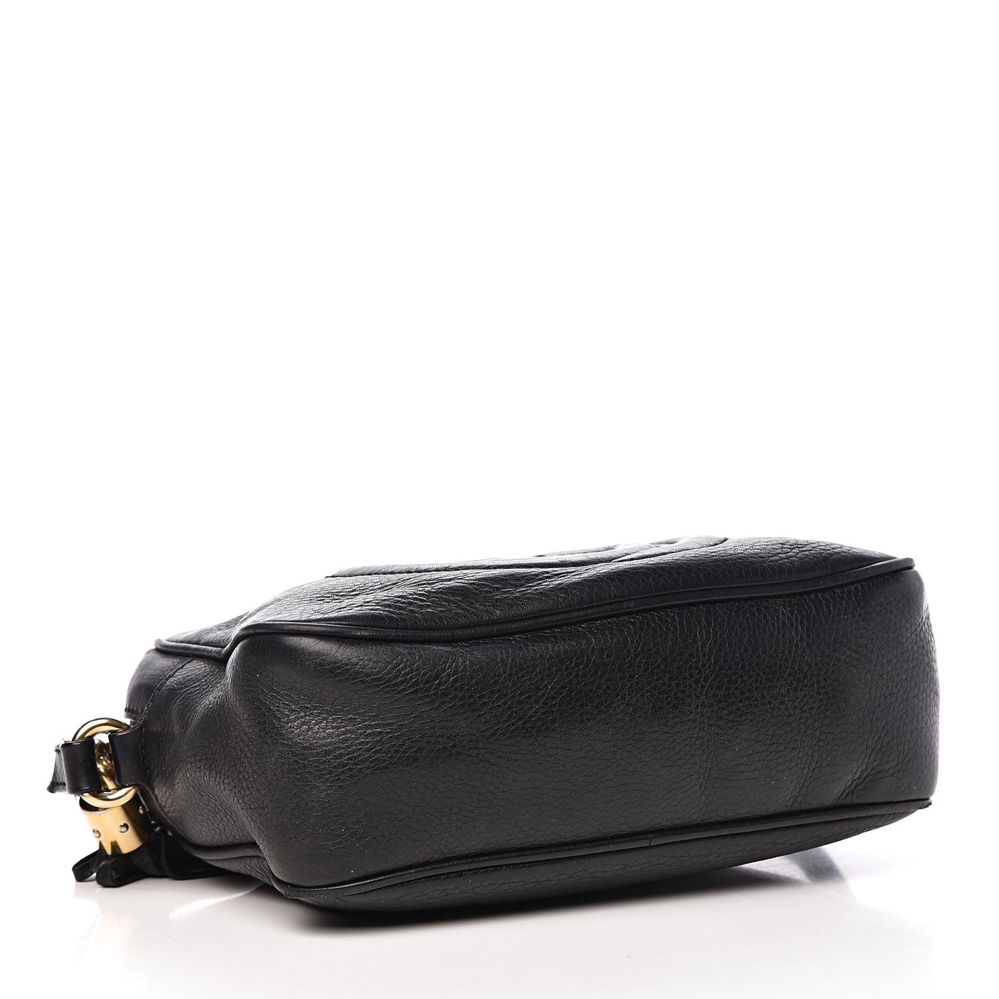 Pebbled Calfskin Small Soho Disco Bag Black