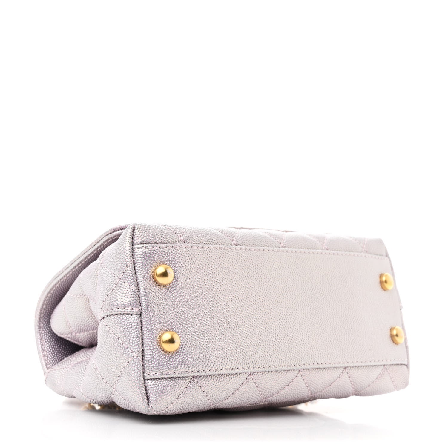 Chanel Metallic Caviar Quilted Extra Mini Coco Handle Flap Light Pink 4 of 12