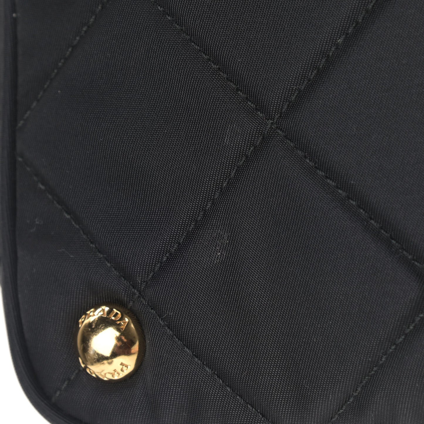 Nylon Tessuto Impuntu Quilted Shoulder Bag Black