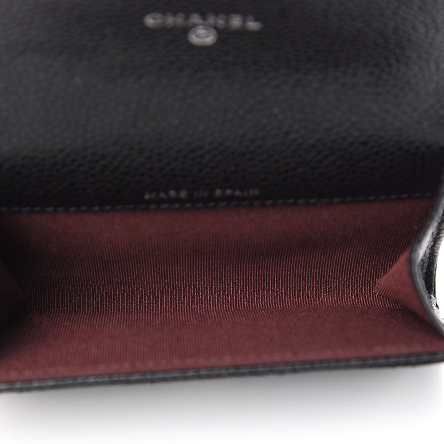 Caviar Quilted Flap Card Holder Black
