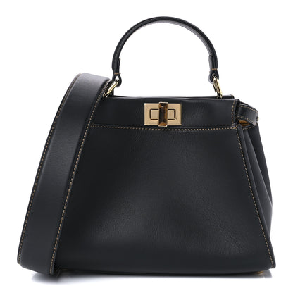 Fendi Vitello King Canvas Chinese New Year Tiger Embroidered Mini Peekaboo Iconic Satchel Black Dark Yellow 1 of 11