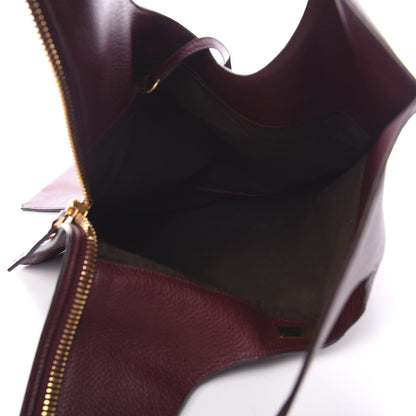 Tom Ford Ramskin Large Alix Padlock Zip Shoulder Bag Wine 5 of 11