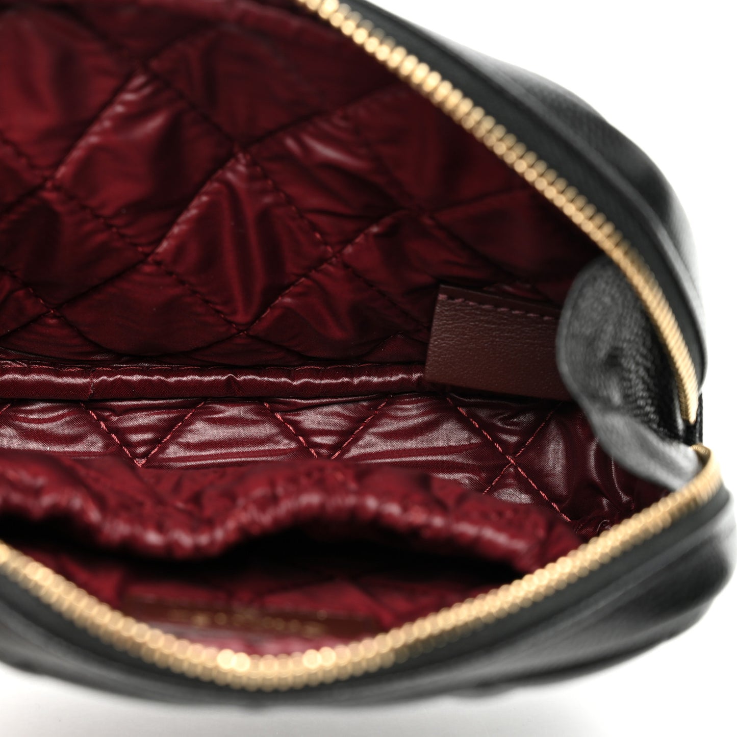 Caviar Quilted Small Curvy Pouch Cosmetic Case Black