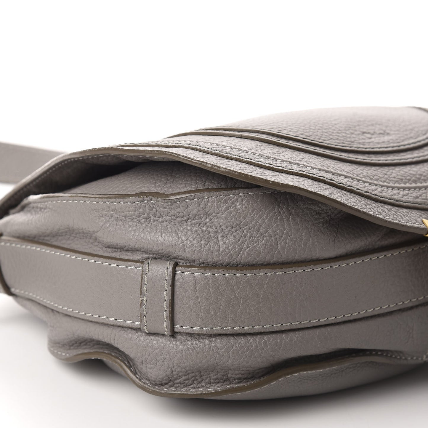 Calfskin Medium Marcie Round Crossbody Bag Cashmere Grey