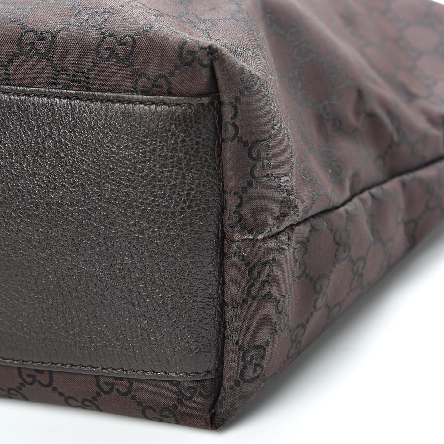 Nylon Monogram Large Tote Dark Brown