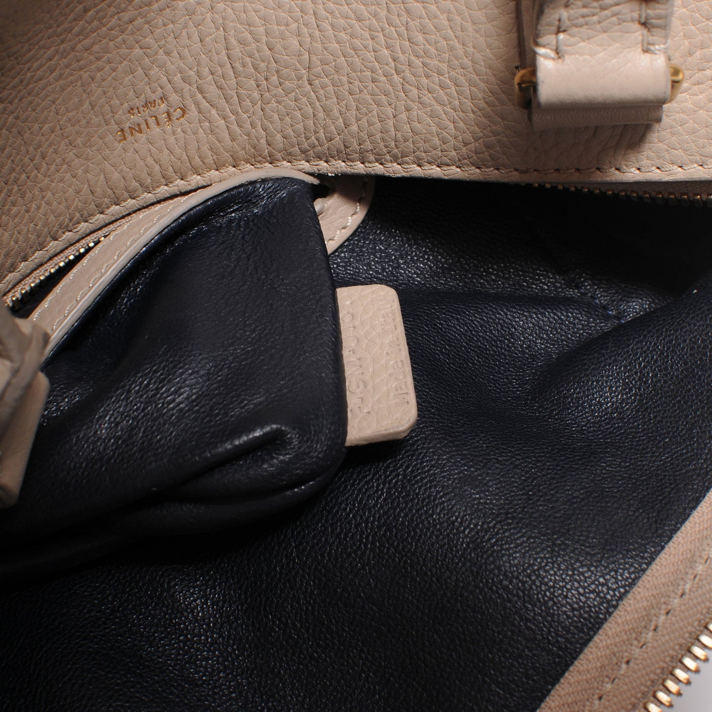 Drummed Leather Asymmetrical Satchel Dune