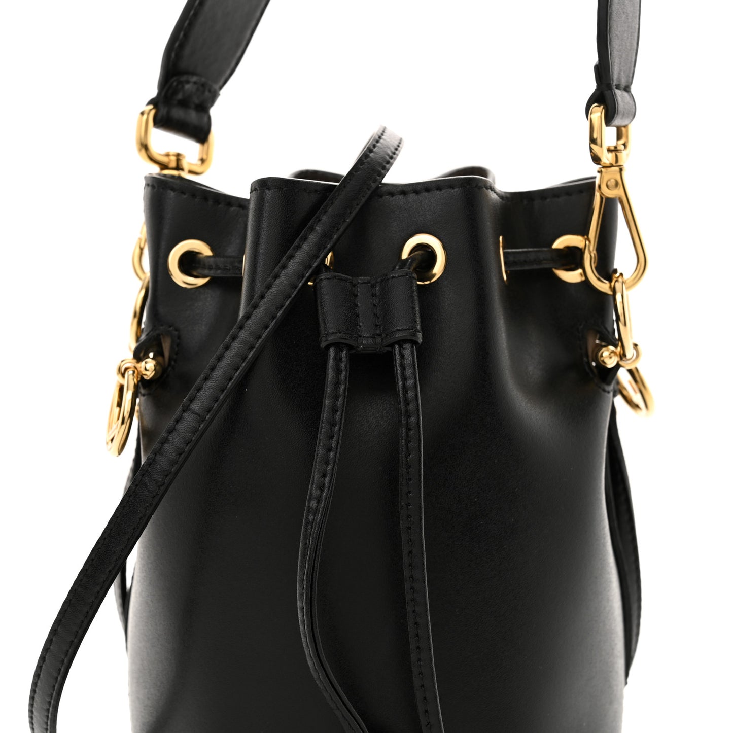 Vitello Liberty Lucido F is Fendi Mini Mon Tresor Bucket Bag Black