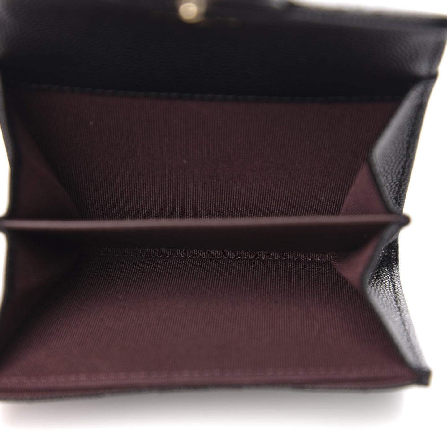 Caviar Quilted Flap Card Holder Wallet Black