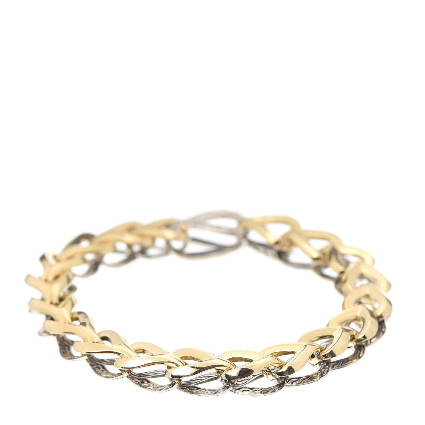 Sterling Silver 18K Yellow Gold Asli Reversible Classic Chain Link Bracelet