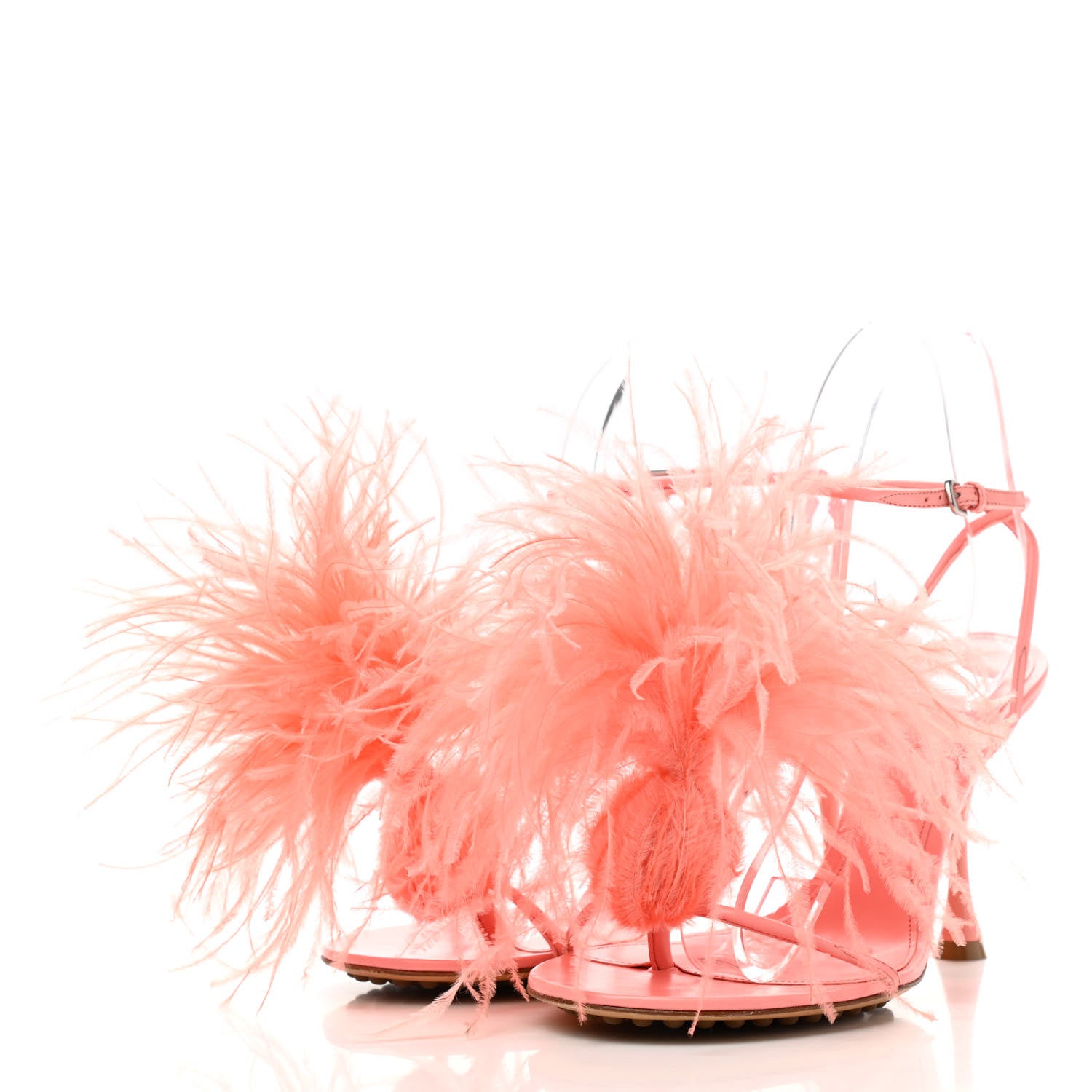 Bottega Veneta Lambskin Feather Dot Sandals 37 Flamingo 3 of 8