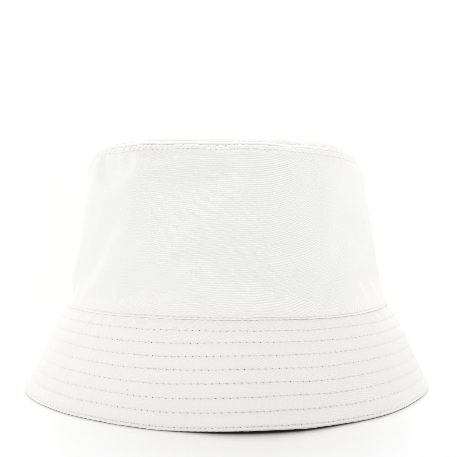 Prada Tessuto Nylon Metal Triangle Logo Womens Bucket Hat M White 3 of 8