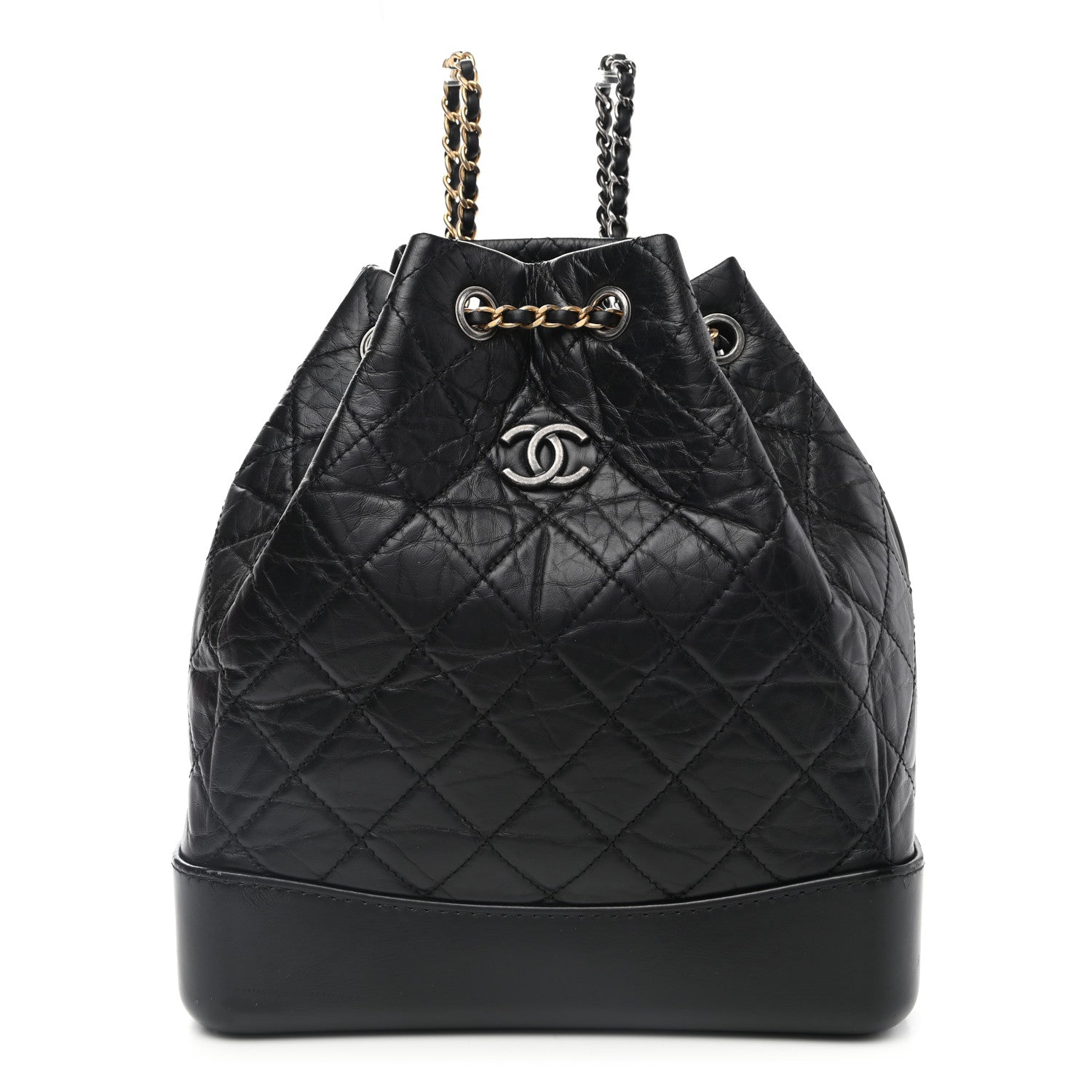 Chanel Aged Calfskin Quilted Gabrielle Backpack Black 1 of 10