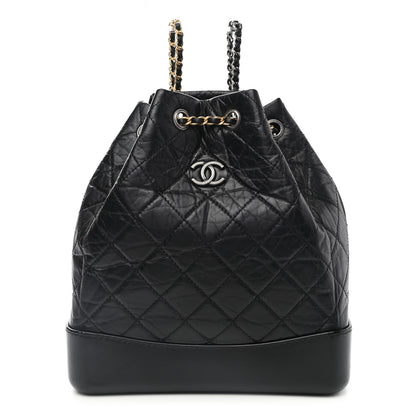 Chanel Aged Calfskin Quilted Gabrielle Backpack Black 1 of 10
