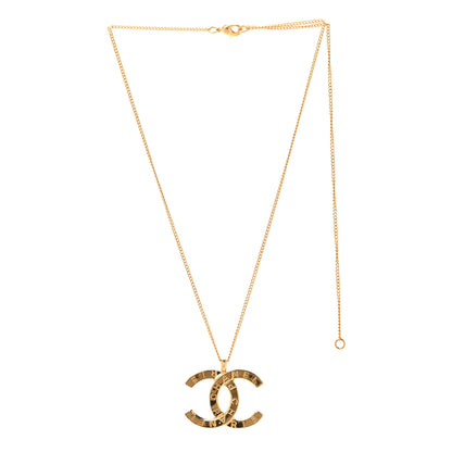 Chanel Metal CC Paris Button Necklace Gold 3 of 6
