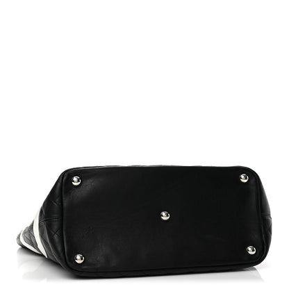 Chanel Calfskin Quilted Large Cambon Tote Black White 4 of 13