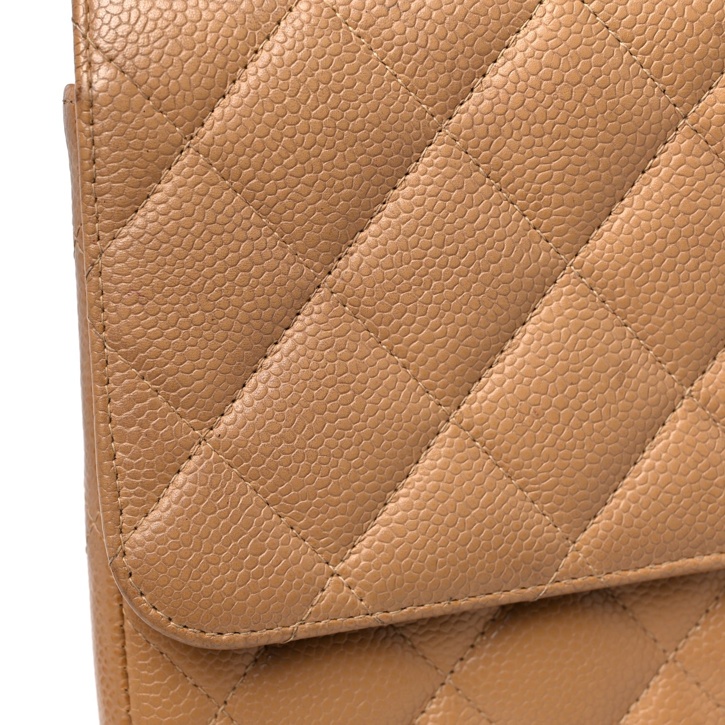 Caviar Quilted Jumbo Single Flap Beige
