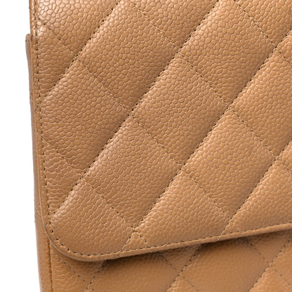 Chanel Caviar Quilted Jumbo Single Flap Beige 17 of 22