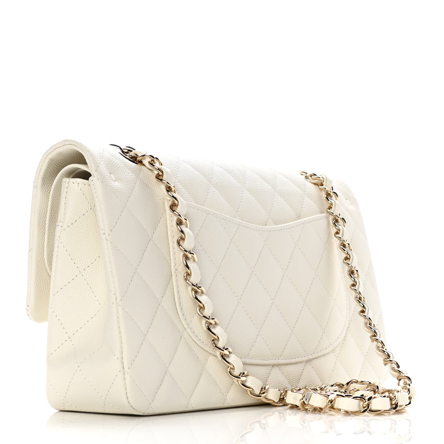 Chanel Caviar Quilted Medium Double Flap White 2 of 6