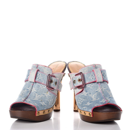Louis Vuitton Denim Rosa Mule Clogs 41 6 of 13