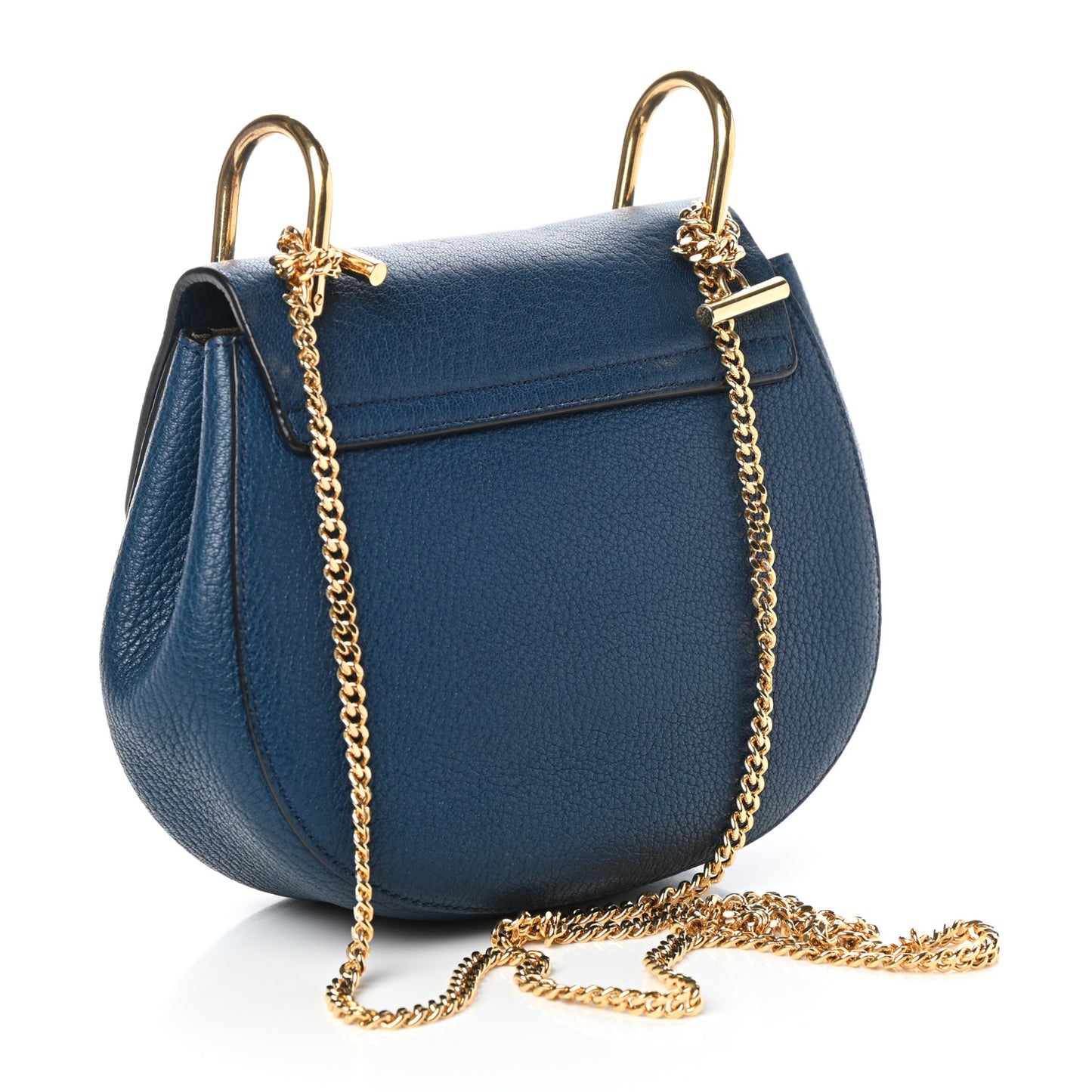Grained Lambskin Mini Drew Shoulder Bag Royal Navy