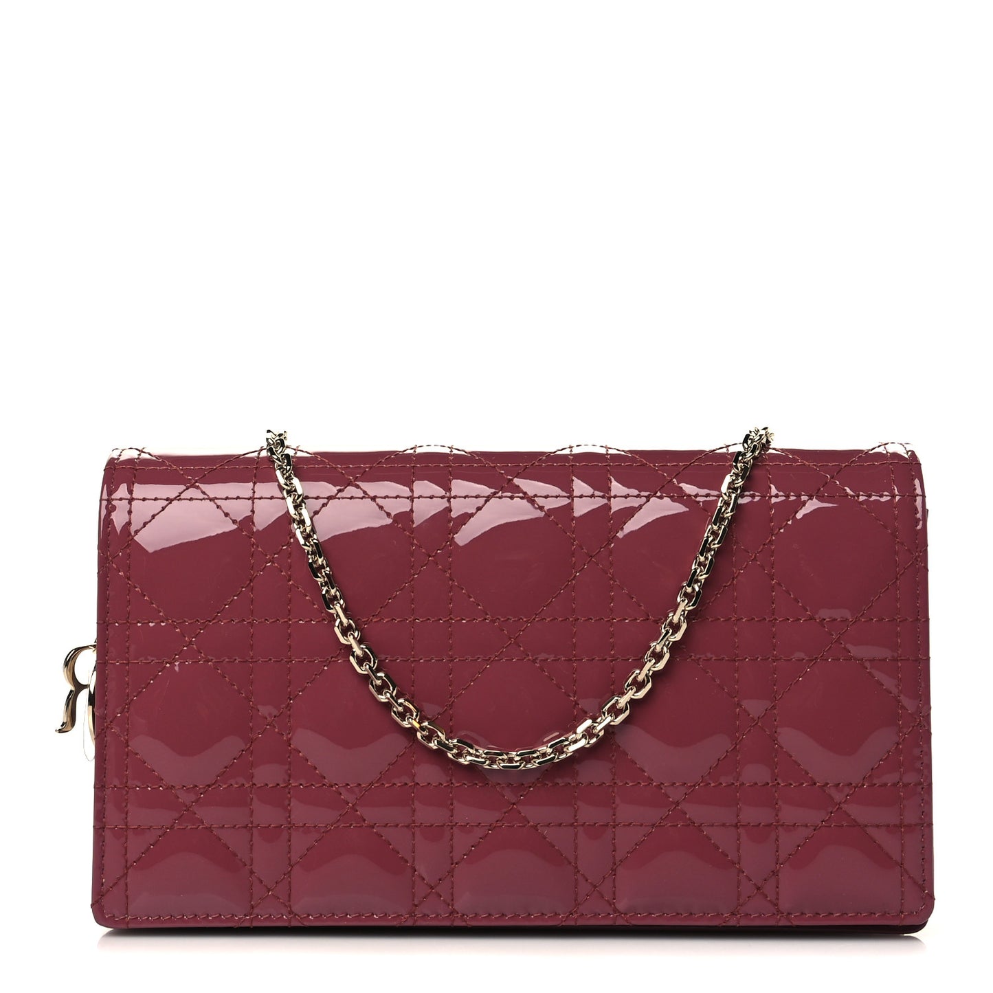 Patent Cannage Lady Dior Clutch Red