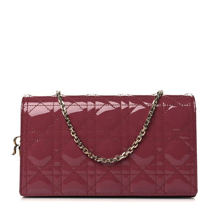 Christian Dior Patent Cannage Lady Dior Clutch Red 3 of 7