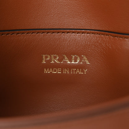 Prada Soft Calfskin Traingle Arque Flap Shoulder Bag Cognac 6 of 10