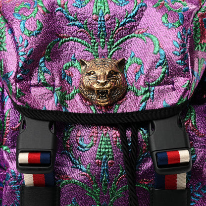 Gucci Brocade Web Small Double Buckle Backpack Multicolor 8 of 10